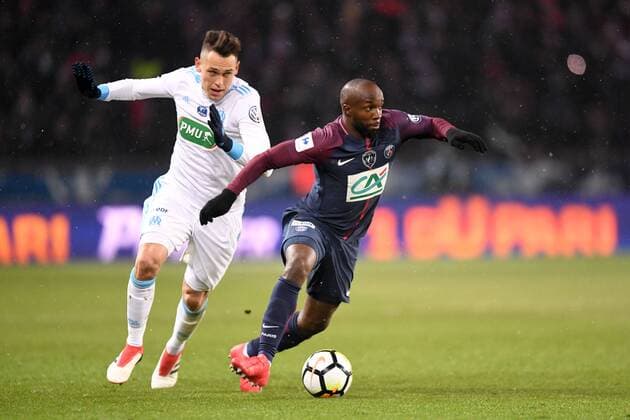 19 LASSANA DIARRA (psg) - 05 LUCAS OCAMPOS (om) FOOTBALL : Paris SG vs Marseille - Coupe de France - 28 02 2018 AnthonyBIBARD FEP Panoramic 