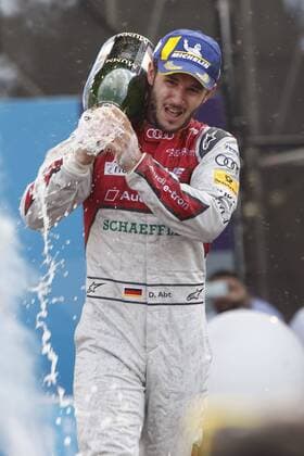 German Daniel Abt of Audi ABT Schaeffler celebrates the first place in the podium of the 2018 Mexico City E-Prix at the Hermanos Rodriguez racetrack in Mexico City, Mexico, 03 March 2018. Mexico Formula E-Prix in Mexico City !ACHTUNG: NUR REDAKTIONELLE NUTZUNG!  Copyright: xSASHENKAxGUTIERREZx MEX52 20180304-636557274787979824