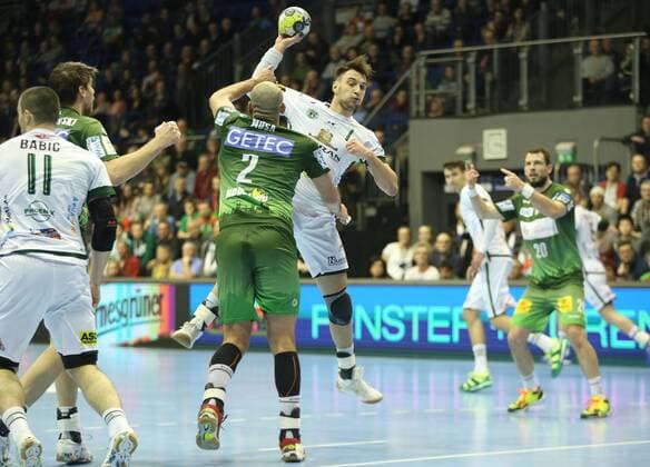 04.03.2018, xcsx, Handball EHF Pokal, SC Magdeburg - Tatran Presov, emspor, v.l. Zeljko Musa (SC Magdeburg), against Lukas Urban (Tatran Presov) Magdeburg