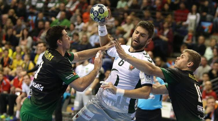 Handball - EHF-Pokal, Gruppe B, 10. Spieltag Füchse Berlin - Helvetia Anaitasuna Bild: Drago Vukovic Handball - EHF-Pokal - Füchse Berlin - Helvetia Anaitasuna