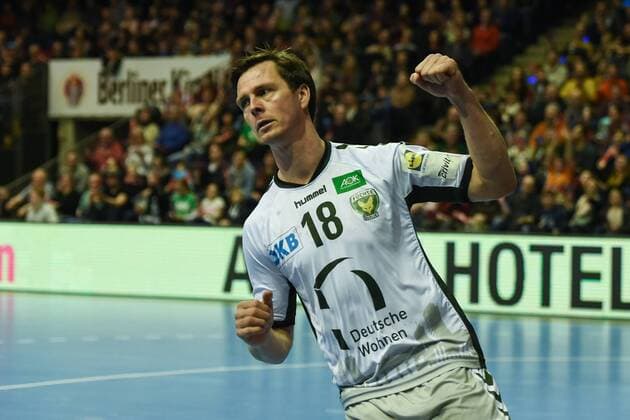 Handball, Herren, EHF-Pokal, Saison 2017 18, Gruppe B, Füchse Berlin - Helvetia Anaitasuna, Hans Lindberg (Nr. 18, Füchse Berlin), 04.03.18, Copyright: xMichaelxHundtx xMatthiasxKochx