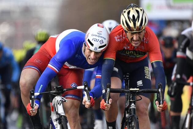 Themen der Woche - SPORT Bilder des Tages - SPORT MEUDON, FRANCE - MARCH 4 : DEMARE Arnaud (FRA) of FDJ wins the sprint before IZAGIRRE INSAUSTI Gorka (ESP) of Bahrain - Merida, LAPORTE Christophe (FRA) of Cofidis, Solutions Credits and WELLENS Tim (BEL) of Lotto Soudal during stage 1 of the 2018 Paris - Nice cycling race from Chatou to Meudon (135km) on March 04, 2018 in Meudon, France, 4 03 2018 CYCLISME : Paris Nice - Etape 1 - Chatou Meudon - 04 03 2018 PhotoNews Panoramic 