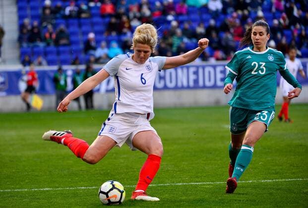 March 4, 2018 - Harrison, NJ, USA - Harrison, N.J. - Sunday March 04, 2018: England during a 2018 SheBelieves Cup match between the women s national teams of the Germany (GER) and England (ENG) at Red Bull Arena. England - ZUMAt139 20180304_zaa_t139_104 Copyright: xHowardxSmith Isiphotos.Comx