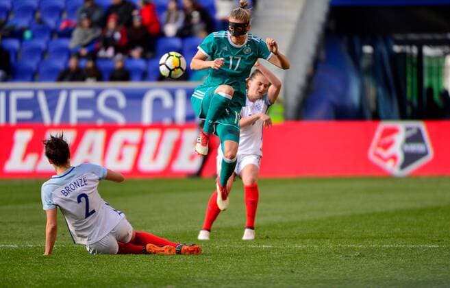 March 4, 2018 - Harrison, NJ, USA - Harrison, N.J. - Sunday March 04, 2018: Verena Faißt, Bronze during a 2018 SheBelieves Cup match between the women s national teams of the Germany (GER) and England (ENG) at Red Bull Arena. Verena Faißt, Bronze - ZUMAt139 20180304_zaa_t139_115 Copyright: xHowardxSmith Isiphotos.Comx