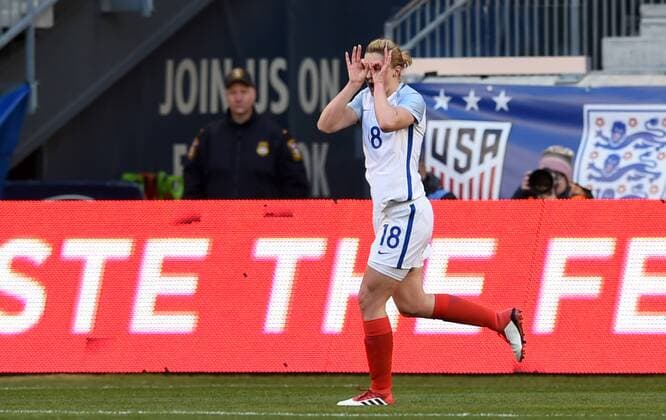 March 4, 2018 - Harrison, NJ, USA - Harrison, N.J. - Sunday March 04, 2018: White celebrating her goal during a 2018 SheBelieves Cup match between the women s national teams of the Germany (GER) and England (ENG) at Red Bull Arena. White celebrating her goal - ZUMAt139 20180304_zaa_t139_123 Copyright: xBradxSmithx
