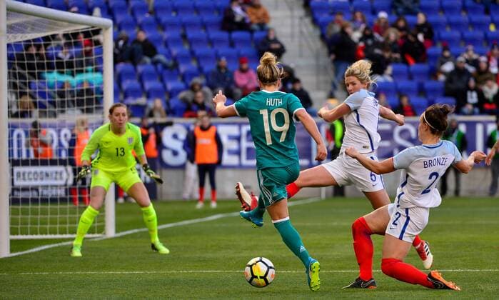 March 4, 2018 - Harrison, NJ, USA - Harrison, N.J. - Sunday March 04, 2018: Svenja Huth during a 2018 SheBelieves Cup match between the women s national teams of the Germany (GER) and England (ENG) at Red Bull Arena. Svenja Huth - ZUMAt139 20180304_zaa_t139_137 Copyright: xHowardxSmith Isiphotos.Comx