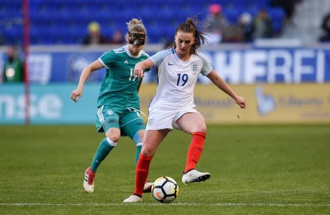 March 4, 2018 - Harrison, NJ, USA - Harrison, N.J. - Sunday March 04, 2018: Verena Faißt during a 2018 SheBelieves Cup match between the women s national teams of the Germany (GER) and England (ENG) at Red Bull Arena. Verena Faißt - ZUMAt139 20180304_zaa_t139_147 Copyright: xBradxSmithx