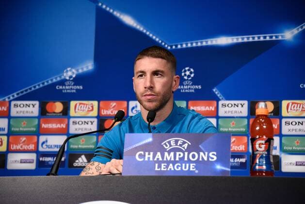 Sergio Ramos ( Real Madrid ) FOOTBALL : Conference de presse du Real Madrid - Ligue des Champions - Paris - 05 03 2018 FedericoPestellini Panoramic 