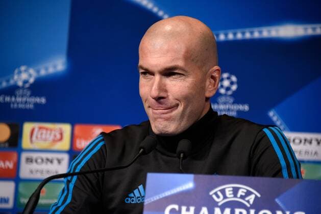 Zinedine Zidane ( entraineur Real Madrid ) FOOTBALL : Conference de presse du Real Madrid - Ligue des Champions - Paris - 05 03 2018 FedericoPestellini Panoramic 