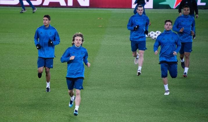 Luka Modric ( Real Madrid ) FOOTBALL : Entrainement du Real Madrid - Ligue des Champions - Paris - 05 03 2018 FedericoPestellini Panoramic 