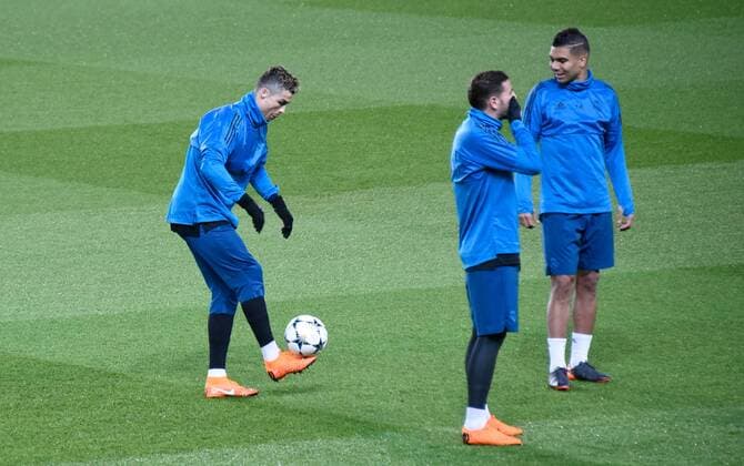 Cristiano Ronaldo ( Real Madrid ) FOOTBALL : Entrainement du Real Madrid - Ligue des Champions - Paris - 05 03 2018 FedericoPestellini Panoramic 