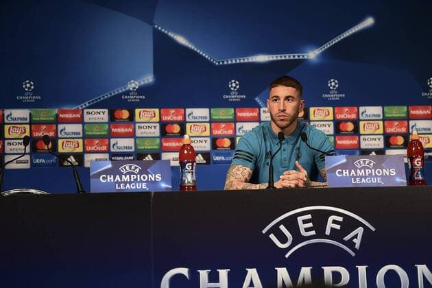 Conference de presse Sergio Ramos FOOTBALL : Paris Saint Germain vs Real de Madrid - Ligue des Champions - 8 e de Finale retour - 6 03 2018 MAO Panoramic 