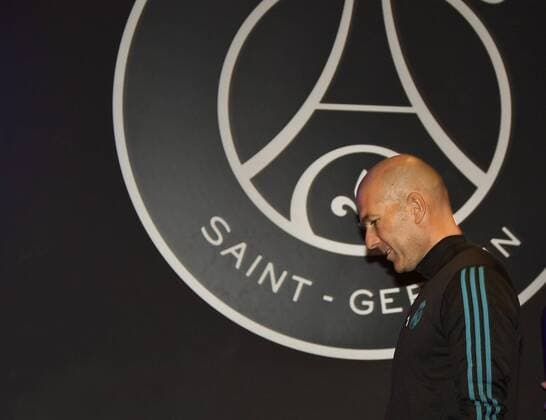 Bilder des Tages - SPORT Conference de presse Zinedine Zidane entrainement Real de Madrid FOOTBALL : Paris Saint Germain vs Real de Madrid - Ligue des Champions - 8 e de Finale retour - 6 03 2018 MAO Panoramic 
