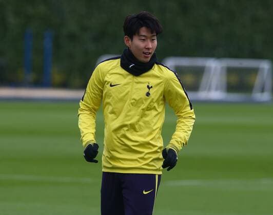 March 6, 2018 - Enfield, England, United Kingdom - Tottenham Hotspur s Son Heung-Min.during a Tottenham Hotspur training session ahead of the UEFA Champions League Round of 16 match against Juventus at Tottenham Hotspur Training centre on 06 March, 2018 in Enfield, England. Tottenham Hotspur Training Session & press conference PK Pressekonferenz  - ZUMAn230 20180306_zaa_n230_048 Copyright: xKieranxGalvinx