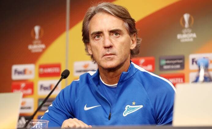 Zenit Sankt Petersburg - PK Euro League Leipzig, 07.03.2018, Red Bull Arena, Fussball, UEFA EURO EM Europameisterschaft Fussball League , PK am Vortag des Achtelfinals, RB Leipzig vs. FK Zenit St. Petersburg , Im Bild: Trainer Roberto Mancini (Zenit St. Petersburg) ,