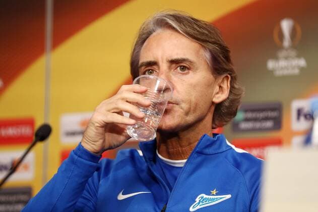 Zenit Sankt Petersburg - PK Euro League Leipzig, 07.03.2018, Red Bull Arena, Fussball, UEFA EURO EM Europameisterschaft Fussball League , PK am Vortag des Achtelfinals, RB Leipzig vs. FK Zenit St. Petersburg , Im Bild: Trainer Roberto Mancini (Zenit St. Petersburg) ,