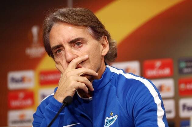Bilder des Tages - SPORT Zenit Sankt Petersburg - PK Euro League Leipzig, 07.03.2018, Red Bull Arena, Fussball, UEFA EURO EM Europameisterschaft Fussball League , PK am Vortag des Achtelfinals, RB Leipzig vs. FK Zenit St. Petersburg , Im Bild: Trainer Roberto Mancini (Zenit St. Petersburg) ,