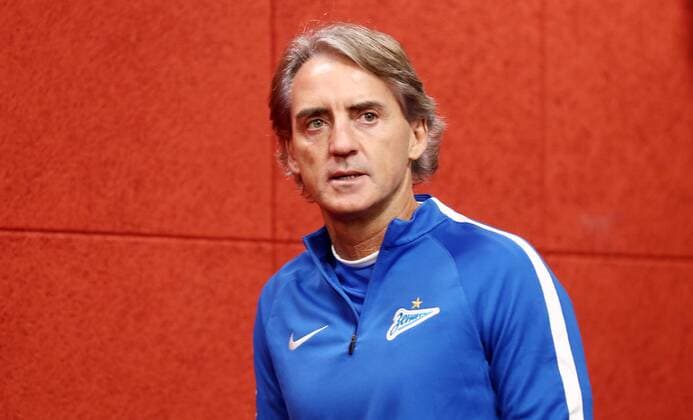 Zenit Sankt Petersburg - PK Euro League Leipzig, 07.03.2018, Red Bull Arena, Fussball, UEFA EURO EM Europameisterschaft Fussball League , PK am Vortag des Achtelfinals, RB Leipzig vs. FK Zenit St. Petersburg , Im Bild: Trainer Roberto Mancini (Zenit St. Petersburg) ,