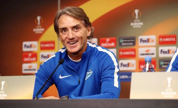 Zenit Sankt Petersburg - PK Euro League Leipzig, 07.03.2018, Red Bull Arena, Fussball, UEFA EURO EM Europameisterschaft Fussball League , PK am Vortag des Achtelfinals, RB Leipzig vs. FK Zenit St. Petersburg , Im Bild: Trainer Roberto Mancini (Zenit St. Petersburg) ,