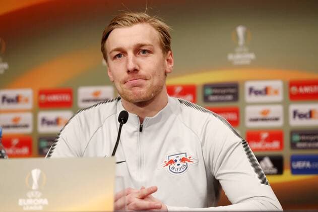 RB Leipzig - PK Euro League Leipzig, 07.03.2018, Red Bull Arena, Fussball, UEFA EURO EM Europameisterschaft Fussball League , PK am Vortag des Achtelfinals, RB Leipzig vs. Zenit St. Petersburg , Im Bild: Emil Forsberg (RB Leipzig Spieler) ,