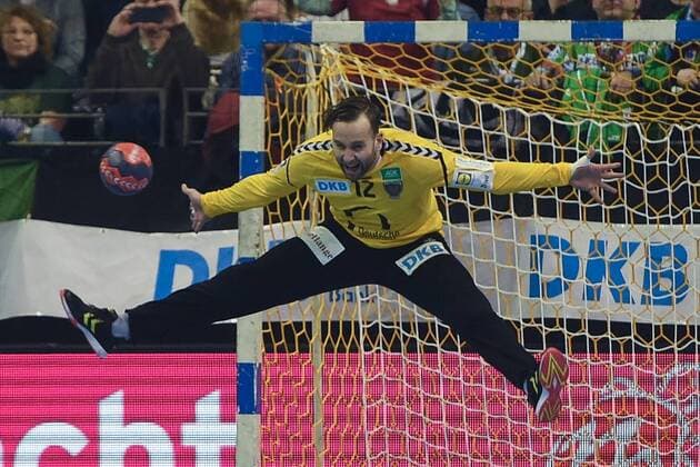 Bilder des Tages - SPORT Handball, Herren, DHB-Pokal, Saison 2017 18, Viertelfinale, Füchse Berlin - SC Magdeburg, TW Silvio Heinevetter (Nr. 12, Füchse Berlin), 07.03.18, Copyright: xMichaelxHundtx xMatthiasxKochx