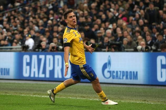 Tottenham Hotspur v Juventus UEFA Champions League Paulo Dybala of Juventus celebrates scoring his side?s 2nd goal during the UEFA Champions League match at Wembley Stadium, London Content Not Available For UK Newspapers Copyright: xPaulxChestertonx FIL-11460-0048