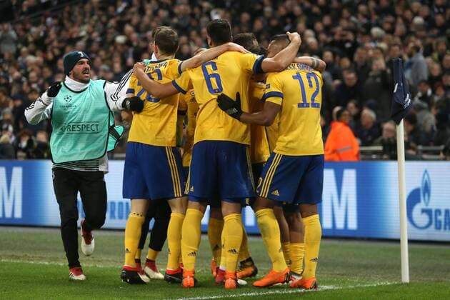 Tottenham Hotspur v Juventus UEFA Champions League Paulo Dybala of Juventus celebrates scoring his side?s 2nd goal during the UEFA Champions League match at Wembley Stadium, London Content Not Available For UK Newspapers Copyright: xPaulxChestertonx FIL-11460-0056