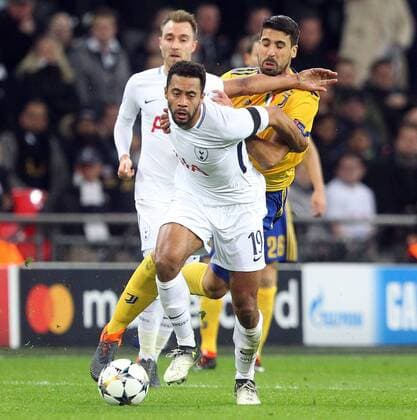 Tottenham Hotspur v Juventus UEFA Champions League Sami Khedira of Juventus and Mousa Dembele of Tottenham Hotspur in action during the UEFA Champions League match at Wembley Stadium, London Content Not Available For UK Newspapers Copyright: xPaulxChestertonx FIL-11460-0116