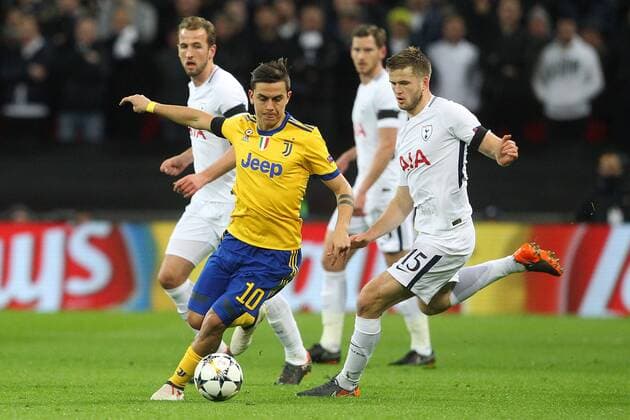 Tottenham Hotspur v Juventus UEFA Champions League Paulo Dybala of Juventus and Eric Dier of Tottenham Hotspur in action during the UEFA Champions League match at Wembley Stadium, London Content Not Available For UK Newspapers Copyright: xPaulxChestertonx FIL-11460-0141