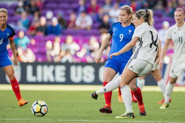 March 7, 2018 - Orlando City, FL, USA - Orlando City, FL - Wednesday March 07, 2018: Anna Blässe during a 2018 SheBelieves Cup match between the women s national teams of Germany (GER) and France (FRA) at Orlando City Stadium. Anna Blässe - ZUMAt139 20180307_zaa_t139_038 Copyright: xJeremyxReperx