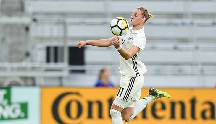 March 7, 2018 - Orlando City, FL, USA - Orlando City, FL - Wednesday March 07, 2018: Alexandra Popp during a 2018 SheBelieves Cup match between the women s national teams of Germany (GER) and France (FRA) at Orlando City Stadium. Alexandra Popp - ZUMAt139 20180307_zaa_t139_019 Copyright: xBradxSmithx