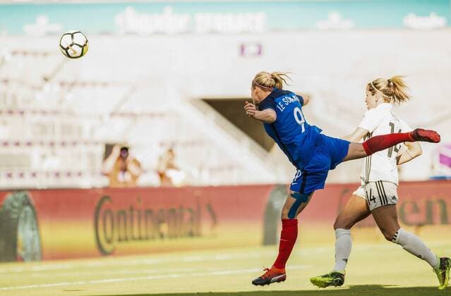 March 7, 2018 - Orlando City, FL, USA - Orlando City, FL - Wednesday March 07, 2018: Eugenie Le Sommer during a 2018 SheBelieves Cup match between the women s national teams of Germany (GER) and France (FRA) at Orlando City Stadium. Eugénie Le Sommer - ZUMAt139 20180307_zaa_t139_045 Copyright: xJeremyxReperx
