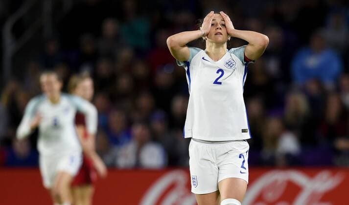 March 7, 2018 - Orlando City, FL, USA - Orlando City, FL - Wednesday March 07, 2018: Lucy Bronze during a 2018 SheBelieves Cup match between the women s national teams of the United States (USA) and England (ENG) at Orlando City Stadium. Lucy Bronze - ZUMAt139 20180307_zaa_t139_067 Copyright: xBradxSmithx