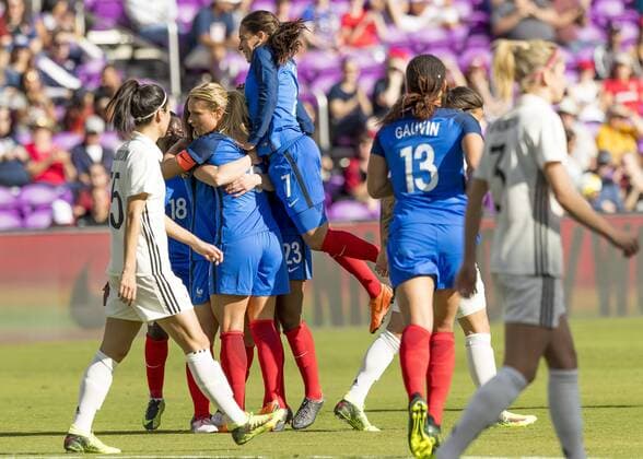 ORLANDO, FL - MARCH 07:France scores the games first goal during the SheBelieves Cup between Germany and France on March, 7th 2017 at Orlando City Stadium in Orlando, FL. (Photo by Andrew Bershaw Icon Sportswire) SOCCER: MAR 07 SheBelieves Cup - Germany v France Icon1803071115 EDITORIAL USE ONLY