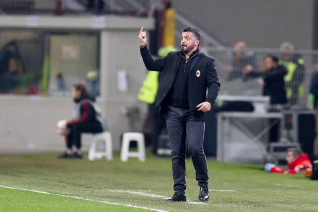 Rino Gattuso Manager of Ac Milan during the UEFA Europa League Round of 16 match between AC Milan and Arsenal at Stadio San Siro, Milan, Italy on 8 March 2018. Copyright: xRobertoxBreganix 19210007