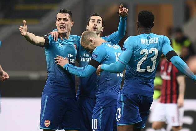 Mg Milano 08 03 2018 - Europa League Milan-Arsenal foto Matteo Gribaudi Image nella foto: esultanza gol Henrikh Mkhitaryan 