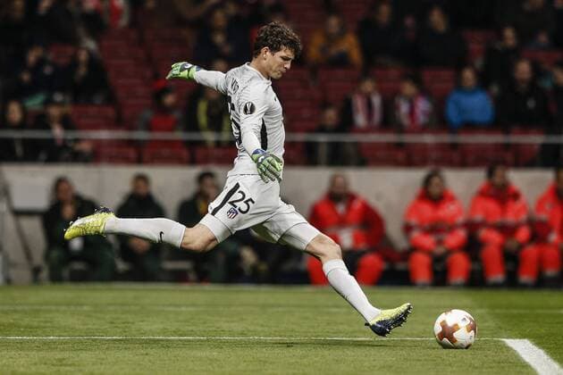 8th March 2018, Wanda Metropolitano, Madrid, Spain; UEFA Europa League football, round of 16, 1st leg, Atletico Madrid versus Lokomotiv& xa0;Moscow; Axel Werner (Atletico de Madrid) in action during the match  ActionPlus11999245