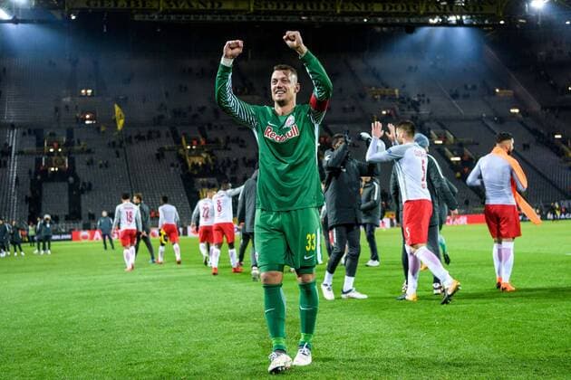 Torwart Alexander Walke (FC Salzburg 33) beim Europa League Achtelfinale zwischen Borussia Dortmund und dem FC Salzburg am 08.03.2018, Dortmund Copyright: xSchuelerx xEibnerx-xPressefotox EP_JSE