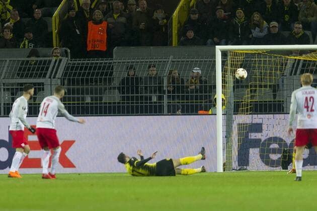 Dortmund, Germany 08.03.2018, UEFA Europa League - 2017 18 Season, Achtelfinale, Borussia Dortmund - Red Bull Salzburg, Tor zum 0:2 durch Valon Berisha (RBS) ( DeFodi053