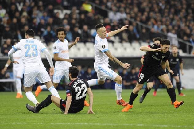 Ocampos (OM) FOOTBALL : Marseille vs Athletico Bilbao - Europa League - 08 03 2018 FranckPennant Panoramic 
