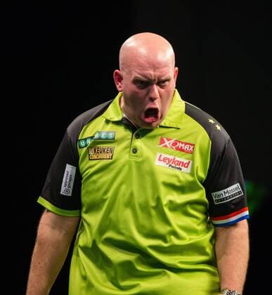 Themen der Woche - SPORT Bilder des Tages - SPORT 8th March 2018, First Direct Arena, Leeds, England; Unibet Premier League Darts, night 6; Michael van Gerwen celebrates after winning the match  ActionPlus11999288