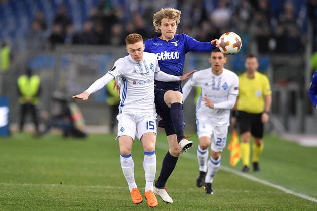 Viktor Tsygankov Dinamo, Dusan Basta Lazio Roma 08-03-2018 Stadio Olimpico Football Europa League 2017 2018 Round of 32 Lazio - Dinamo Kiev Foto Antonietta Baldassarre Insidefoto antoxbalda