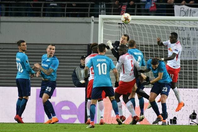 Andrey Lunev (Torwart, Zenit St. Petersburg) mit Glanzparade, RB Leipzig vs. Zenit St. Petersburg, Fussball, UEFA Europa League, 08.03.2018, Leipzig Copyright: xEIBNER BertxHarzerx EP_BHR
