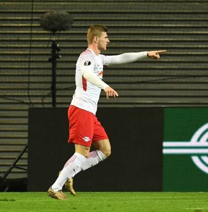 Fussball, Herren, Saison 2017 2018, Europa League (Achtelfinale, Hinspiel), RB Leipzig - Zenit St. Petersburg, Timo Werner (RB Leipzig), Jubel nach Tor zum 2:0, 08.03. 2018, Copyright: xMatthiasxKochx