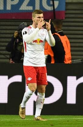 Fussball, Herren, Saison 2017 2018, Europa League (Achtelfinale, Hinspiel), RB Leipzig - Zenit St. Petersburg, Timo Werner (RB Leipzig), Jubel nach Tor zum 2:0, 08.03. 2018, Copyright: xMatthiasxKochx