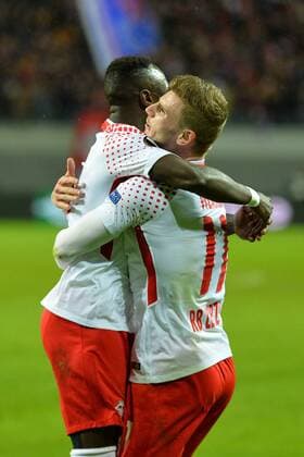 Timo Werner (RB Leipzig) re., erzielt das 2:0,Naby Keita (RB Leipzig) li., RB Leipzig vs. Zenit St. Petersburg, Fussball, UEFA Europa League, 08.03.2018, Leipzig Copyright: xEIBNER BertxHarzerx EP_BHR