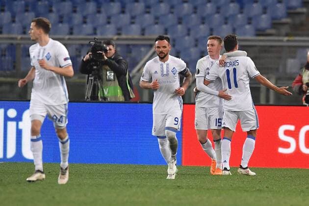 Esultanza gol Junior Moraes Dinamo goal celebration 2-2 Roma 08-03-2018 Stadio Olimpico Football Europa League 2017 2018 Round of 32 Lazio - Dinamo Kiev Foto Antonietta Baldassarre Insidefoto antoxbalda