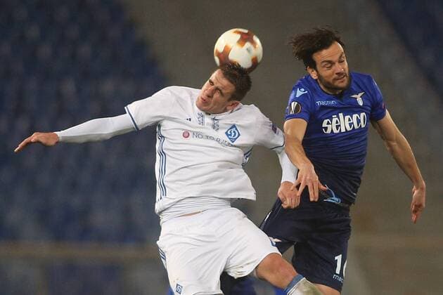 8.03.2018. Stadio Olimpico, Rome, Italy. Uefa League SS Lazio vs Dynamo Kiev. MARCO PAROLO (LZ) AND TAMAS KADAR (KV) in action during the match S.S. Lazio vs Dynamo Kiev at Stadio Olimpico in Rome.  Copyright: xMarcoxIacobuccix xIPAx xMarcoxIacobuccix