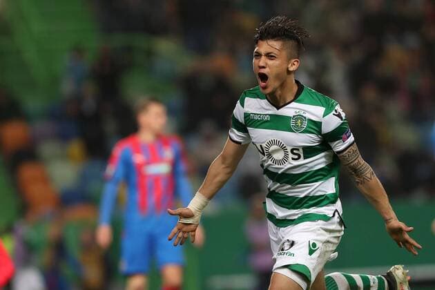 March 8, 2018 - Lisbon, Portugal - Sporting s forward Fredy Montero celebrates after scoring a goal during the UEFA Europa League round of 16 1st leg football match Sporting CP vs Viktoria Plzen at the Jose Alvalade stadium in Lisbon, Portugal, on March 8, 2018. Sporting Lisbon v Viktoria Plzen - UEFA Europa League Round of 16: First Leg  - ZUMAn230 20180308_zaa_n230_715 Copyright: xPedroxFiuzax