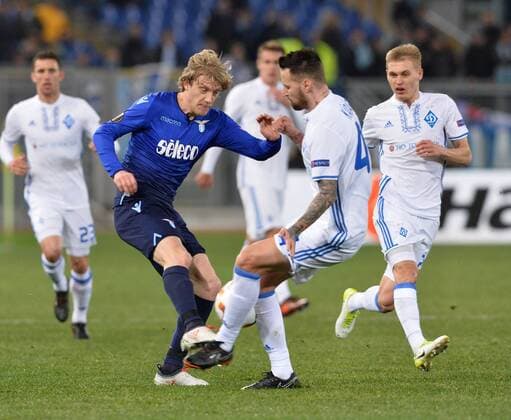 March 8, 2018 - Rome, Italy - Dusan Basta during the Europe League football match S.S. Lazio vs Dynamo Kyiv Kiev at the Olympic Stadium in Rome, on march 08, 2018. Lazio v Dynamo Kiev - UEFA Europa League Round of 16: First Leg  - ZUMAn230 20180308_zaa_n230_776 Copyright: xSilviaxLorex